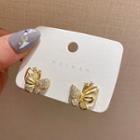 Rhinestone Butterfly Stud Earring 1 Pair - Fe2543 - One Size