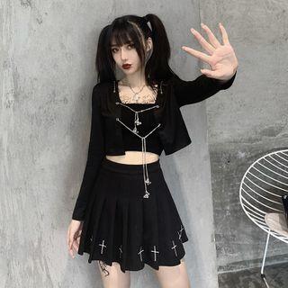 Long-sleeve Chained Cropped Jacket