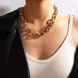 Glaze Chunky Chain Alloy Choker 17215 - Gold - One Size