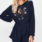 Frilled Embroidery Playsuit