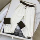 Lace Up Sporty Pants White - One Size