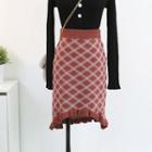 Diamond Pattern Mermaid Knit Skirt