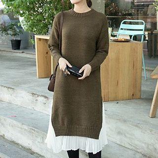 Mock Two-piece Midi Knit Dress
