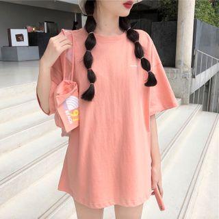 Set: Elbow-sleeve Print T-shirt + Belt Bag