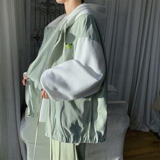 Frog Embroidered Hooded Jacket