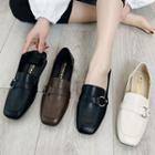 Square-toe Hoop Loafers