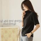 Turtle-neck Short-sleeve T-shirt