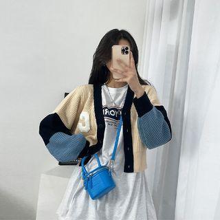 Patched Color-block Cardigan