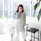 V-neck Sleeveless Sheer Lace Dress