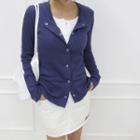 Snap-button Slim-fit Cardigan