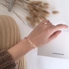 Rhinestone Lettering Bracelet 1 Pc - Abstract Love Bracelet - One Size