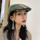 Plaid Beret Vintage Green - M