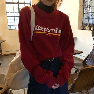 Mock Two--piece Mock-neck Sweatshirt Wine Red - One Size