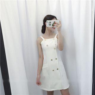 Double Breasted Sleeveless Dress