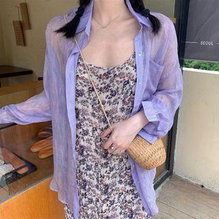 Plain Shirt / Floral Tube Top