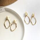 Non-matching Twisted Alloy Hoop Dangle Earring