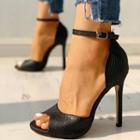 Peep-toe Ankle Strap Dorsay Stiletto Sandals