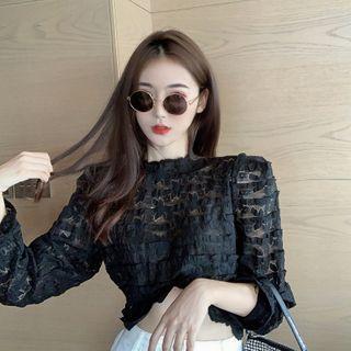 Lace Long-sleeve Cropped Top