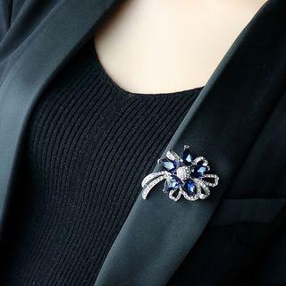Rhinestone Flower Brooch As Shown In Figure - One Size