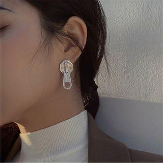 Zipper Puller Rhinestone Earring
