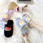 Fruit Embroidered Furry Slippers