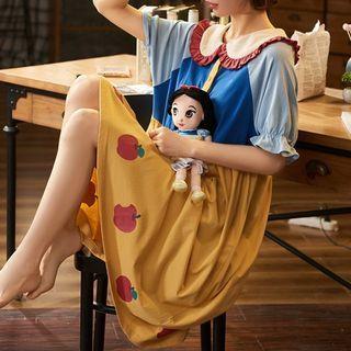 Short-sleeve Peter Pan Collar Sleep Dress