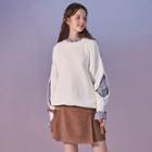 Striped Panel Sweater White - One Size