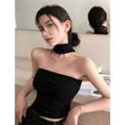 Strapless Choker Top Black - One Size