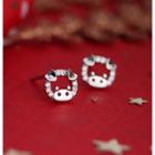 925 Sterling Silver Rhinestone Pig Earring As Shown In Figure - One Size