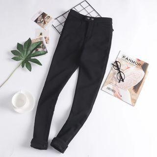 Fleece-lined Elastic Skinny Jeans