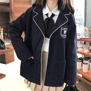Long Sleeve Shirt With Tie / Single Button Blazer
