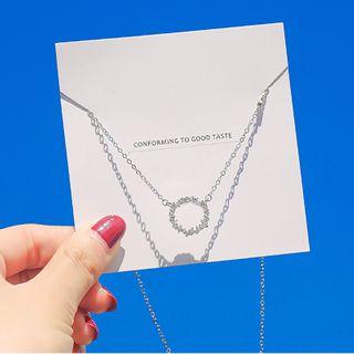 Hoop Necklace / Ear Stud / Set