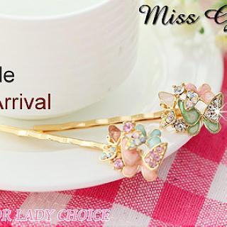 Rhinestone Butterfly Hair Pin