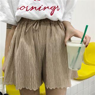 Plain Loose-fit Chiffon Shorts