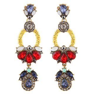 Rhinestone Dangle Earring Monochrome - One Size