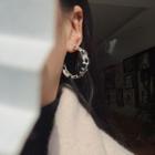 Plaid Acrylic Open Hoop Earring