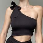 One Shoulder Asymmetric Cropped Top