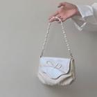 Faux Pearl Cotton Shoulder Bag Beige - One Size