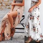Floral Print Front-slit Maxi Skirt