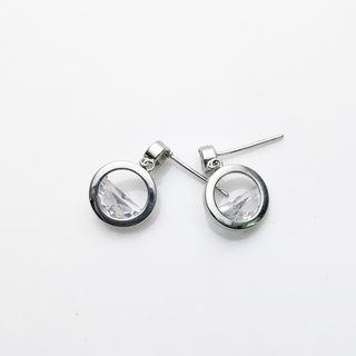 925 Sterling Silver Rhinestone Dangle Earring E04 - 1 Pair - As Shown In Figure - One Size