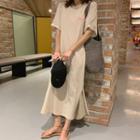 Elbow-sleeve Cutout T-shirt Dress