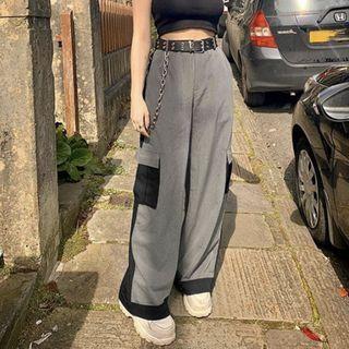 Colorblock Wide Leg Pants