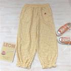 Gingham Cropped Harem Pants Yellow - One Size