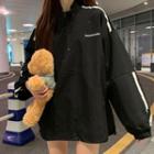 Half-zip Stripe-side Pullover As Shown In Figure - One Size