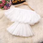 Puff-sleeve Off-shoulder Peplum Blouse