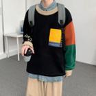 Color-block Loose-fit Knit Sweater