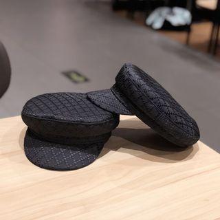 Patterned Military Cap Black - M