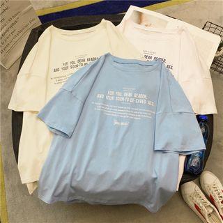 Printed Letter Short-sleeved Top