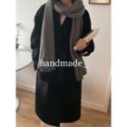 Open-front Wool Blend Coat With Sash One Size