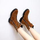 Fleece-lined Zip Mid-calf Boots